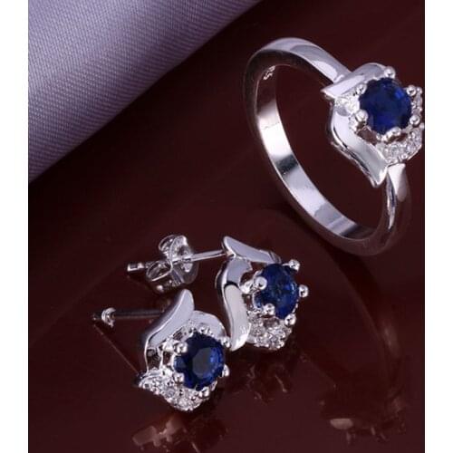 Jewelry silver plated jewelry set, fashion jewelry set Earring 492 Ring 380-8 /igbaqxia idoaquva S660
