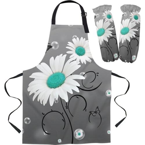 Daisy Butterfly Bubble Kitchen Apron Baking Accessories Sleeveless Aprons for Men Women Home Cleaning Tools