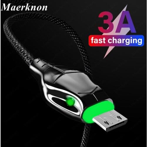 LED 3A USB Type C Carble Fast Charge Wire Type-C for Samsung Galaxy Xiaomi Huawei Mobile Phone USB C USB-C Cable Charger Cord