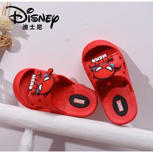 Disney Marvel Spiderman Summer Beach Shoes Cute Sandals Princess Girls Shoes Slippers Anti-skid Flip Flops Fashion