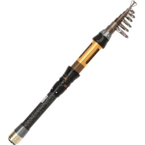 Hot-Fishing Rod Super Short Fishing Rod with Golden Colorful Guide Ring for Travel,Winter Fishing