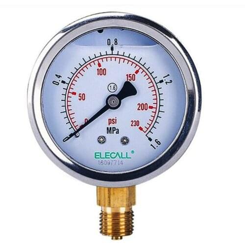 Vibration-resistant pressure gauge 0-0.6MPA Oil-filled air pressure gauge Hydraulic gauge Oil pressure gauge Tap water pressure