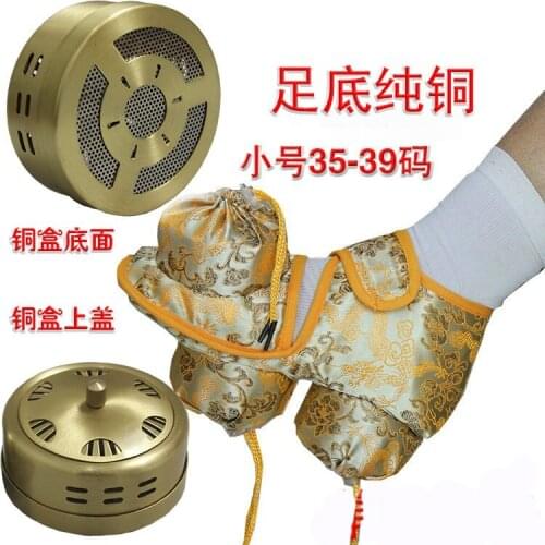 Moxibustion massage Foot Massager Moxibustion Care Tool Moxa Massageador Bag Copper Box Warming Massage Therapy For Neck Leg