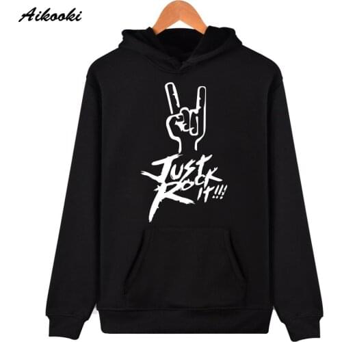 Hip Hop Popular Creative Rock Band Just Rock It printed Hoodies Sweatshirts Boys/Girls Sweatshirt Long Sleeve Anime Pullovers