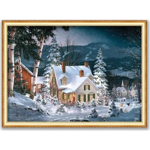 Nature DIY Embroidery 11CT Cross Stitch Kits Needlework Craft Set Printed Canvas Cotton Thread Decoration Dropshipping Wholesale