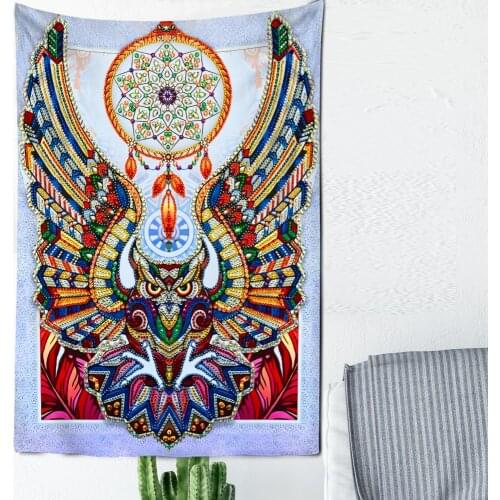 Owl Wind Bell Tapestry Wall Hanging Psychedelic Science Fiction Witchcraft Bohemian Style Hippie TAPIZ Dormitory Home Decor