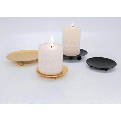 2021 New Candle Holder Round Stable Iron Candle Stand Suitable For Table Decoration Wedding Dining Home Party Decor