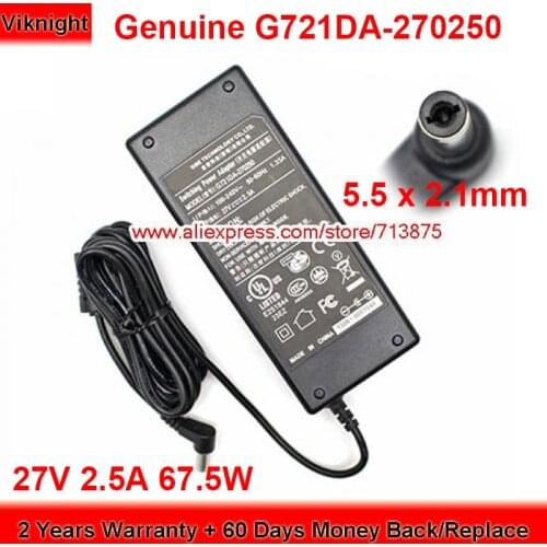Genuine G721DA-270250 27V 2.5A AC Adapter for PHILIPS 996510021349 with 5.5 x 2.1mm Plug Power Supply