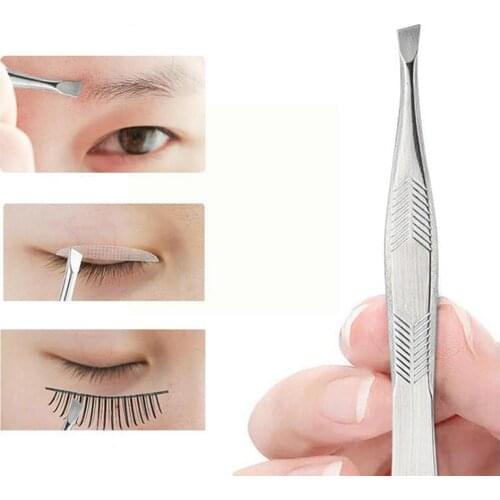 Hair Removal Tweezers Steel Eyebrow Tweezers Slanted Body Leg Hair Tool Point Face Makeup Beauty Removal Tip Silver D7B9