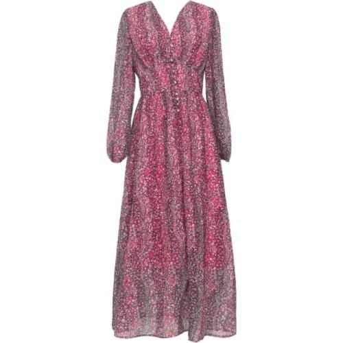 Flower Summer Long Dress Elegant Floral Print Pastel Vestidos Trendy Boho Robe Vacation Retro Ukraine Beach Ropa Mujer