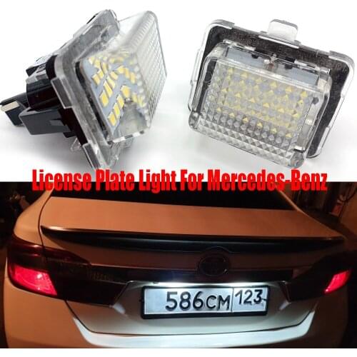 2Pcs SMD License Plate Light car accessories For Mercedes-Benz W204 W204 5D W212 W216 W221Number License Plate lights No Error