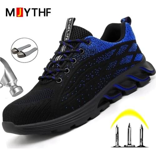 Work Shoes Indestructible Men Safety Shoes Anti-smash Steel Toe Shoes Anti-puncture Work Boots Fashion Work Sneakers Footwear