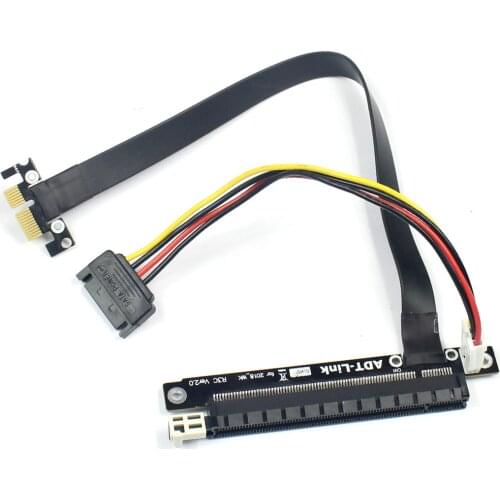 Gen3.0 PCIe Riser Card 1x to 16x Adapter No Need USB w Power Cable PCI-E x1 x16 GPU Riser Adapter for Bitcoin Mining NVIDIA AMD