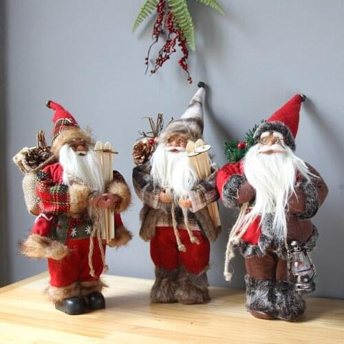 [VIP] 38cm 50cm Christmas Decor European-style Desktop Ornaments Mini Santa Claus Snowman Doll Decoration Props Christmas Gift