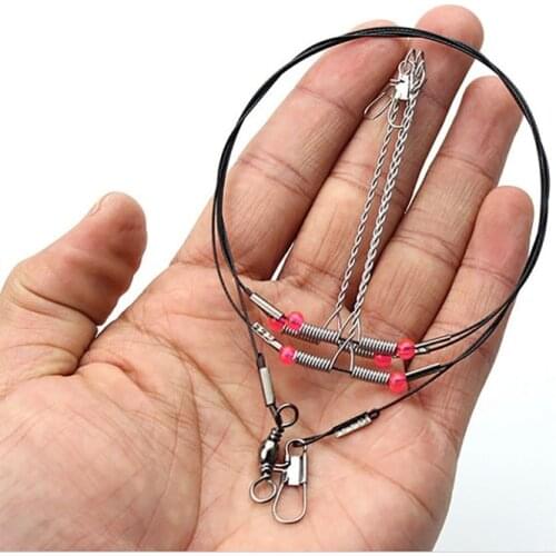 Ocean Fishing Rigs Wire Leader Rope Anti-winding Rotatable Line Swivel String Hooks Balanced Bracket Fishing Accessory