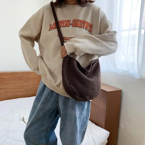 Wool Tartan Messenger Bag Cross Body Strap Eco Shopping Tote Girl Bag