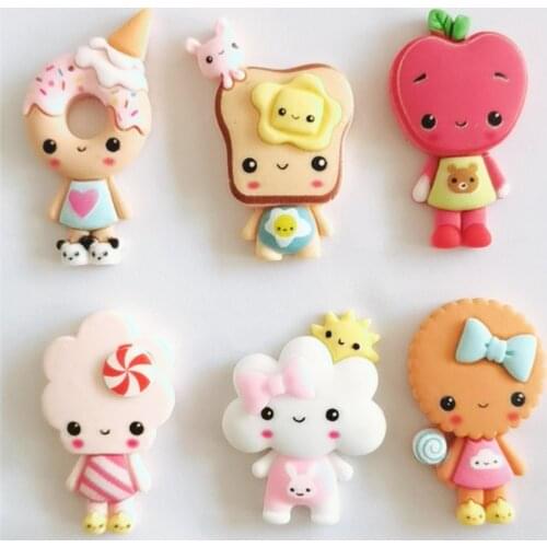 Cute Lovely Resin Cartoon Bread Donuts Cloud Apple Cookies Baby Flatback Cabochons DIYJewelry Craft Scrapbooking Decoration
