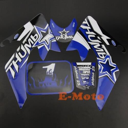 BLUE DECALS STICKER FOR HONDA XR50 CRF50 ROKETA SSR COOLSTER RICARDO DIRT PIT BIKE new