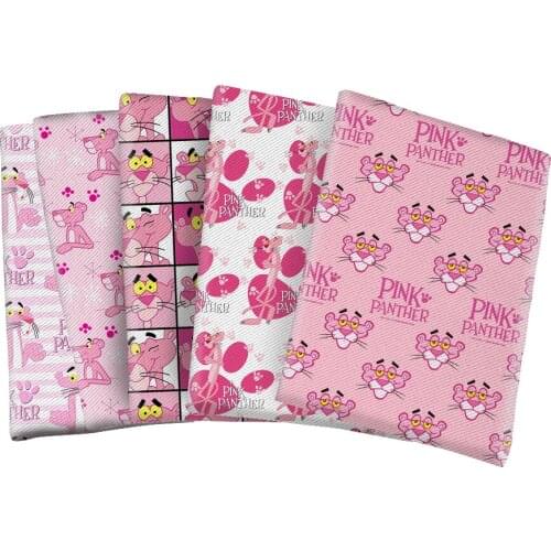 Polyester Cotton Kawaii Pink Animal Fabric Printed Fabric for Tissue Home Textile for Sewing Cushion Cover Table Runner 50*145