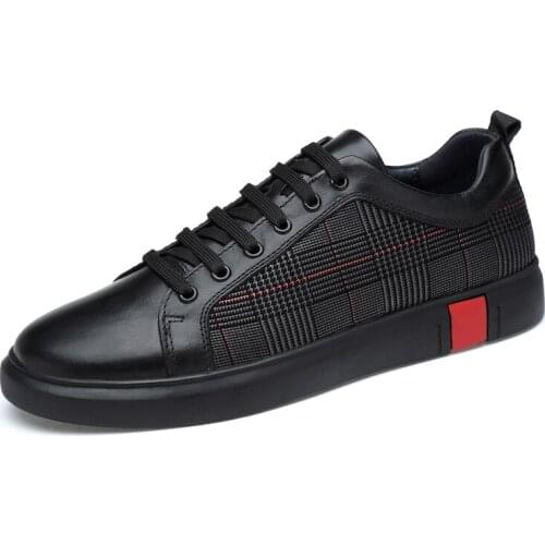 Genuine Cow Leather Men Shoes Fashion Handmade Top Quality Men Flats Male Casual Shoes Zapatos Hombre Lace-Up Black Size 36-46