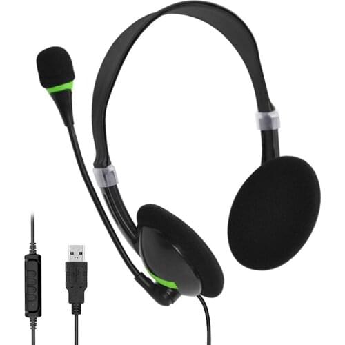 USB Headset With Microphone Call Centre Office Headphones USB Headsets Wired Headset Traffic Headset For PC /Laptop/Computer