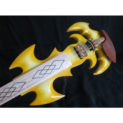 Yellow colorl crazy-1 SONG 4/4 electric violin maple woodfingerboard,good sound