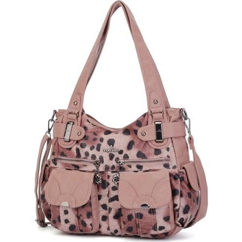 Angel Kiss Leopard Printed Tote Purse Women Fashion Handbag