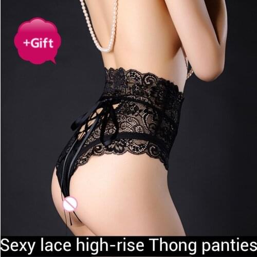 Sexy High-Rise Lace G-String Womens Briefs Tie personality Temptation mesh Breathable Thongs Panties Sexy Underware For Women