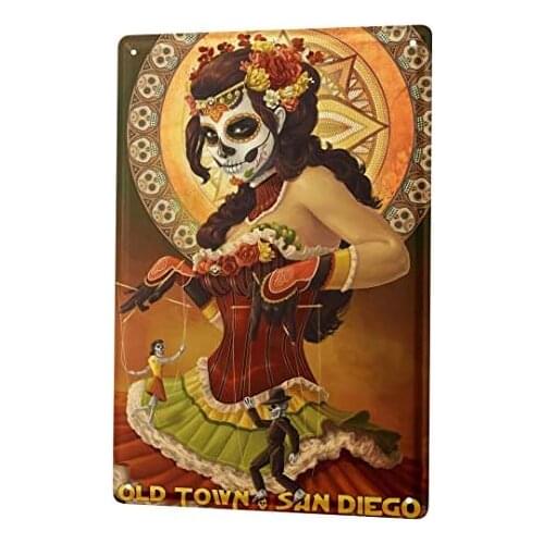 Tin Sign Decor Plaques Retro Art Metropole San Diego USA