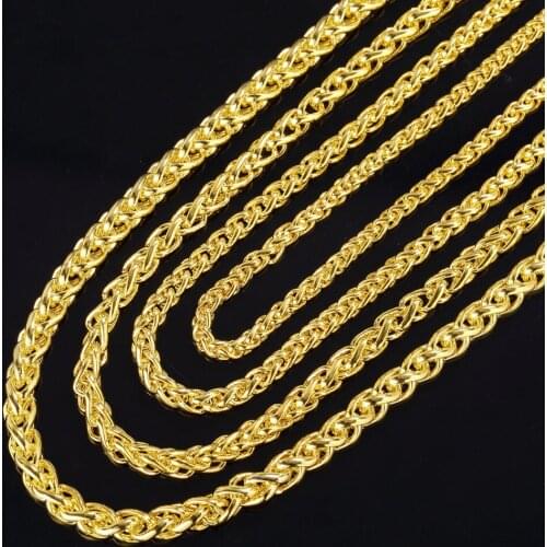 2019 new high quality jewelry, S925 sterling Silver color necklace, 6mm classic twisted rope gold necklace N004