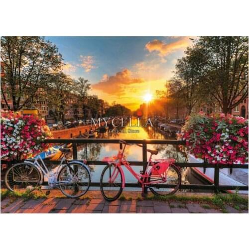 5D DIY Diamond Painting Landscape Bicycles in Amsterdam Diamond Embroidery Cross Stitch Full Rhinestone Mosaic Home Decor Gift