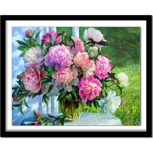 Diamant painting 3D DIY Diamond Embroidery Flowers Picture of Rhinestones Diamond Painting Cross Stitch Peony Needlework Gift