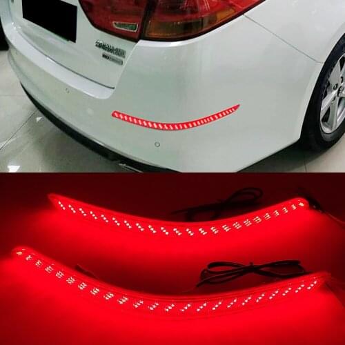 Car flashing 1Pair LED Reflector For kia Optima K5 2014 2015 Car Tail Light Rear Bumper Light Fog Lamp Brake Light Turn Signal