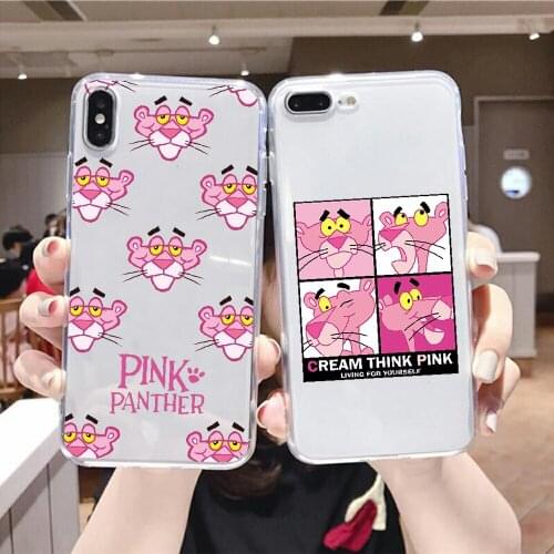 Cartoon Pink Panther Phone Case For Huawei P Mate P10 P20 P30 P40 10 20 Smart Z Pro Lite 2019 transparent painting funda tpu