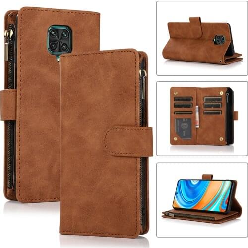 Zipper Wallet Case For Redmi Note 9 Pro Leather Phone Case For Redmi 7A 8 8A 9 9A 9C Note 7 8 8T Note 9 K30 Pro Flip Case Cover