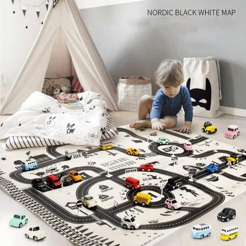 Kids Baby Play Mats Child Toys Large Urban Traffic Parking Lot Play Mats Non-Woven Waterproof Childrens Car Toys 130*100CM