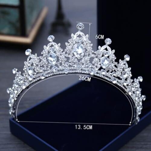 Girls Elegant Princess Crystal Tiaras Crowns Headband Korean Rhinestone Love Prom Crown Party Accessiories Diadem Hair Jewelry