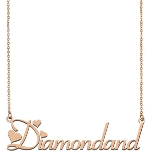 Diamondand Name Necklace , Custom Name Necklace for Women Girls Best Friends Birthday Wedding Christmas Mother Days Gift