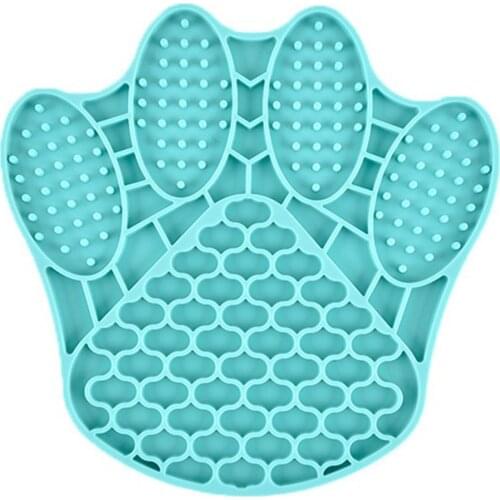 Pet Dog Feeding Slow Food Bowl Claw-shaped Dispensing Mat Feed Plate Silicone Cats Dog Lick Pad Safe No-Toxic Training Plate