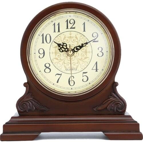 Europe Vintage Solid wood clocks Digital clock for table desk clock home decor Table clock Decorations for home Alarm clock