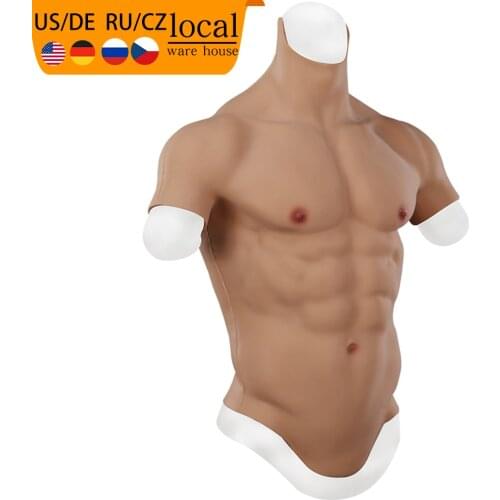 Eyung Cosplay MUscle Suit Fake Belly Muscle Mens Chest Crossdresser Macho Realistic Silicone Artificial Simulation Pectoralis