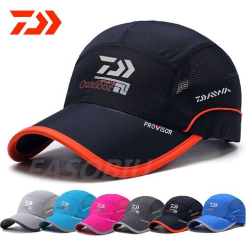 Daiwa Summer Mens for Women Sunbonnet Fishing Hat Printing Outdoor Sun Protection Hiking Cap Riding Hat Quick Dry UV Protection