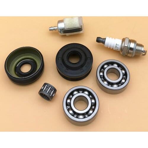 HUNDURE Crankshaft Crank Ball Bearing Oil Seal Spark Plug Fuel Filter Kit For HUSQVARNA 142 141 136 137 36 41 Chainsaw Parts