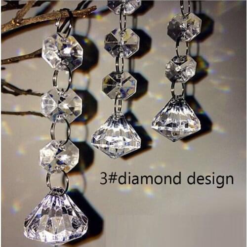 Crystal Clear Acrylic Bead for Garland Chandelier Hanging Gift Craft Birthday Wedding Party baby shower table favor Decor DIY Wh