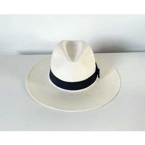 2020107-junxian-5132B summer summer handmade fine paper milk white fedoras cap men women leisure panama jazz hat