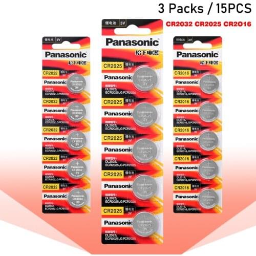 15pcs PANASONIC cr2032 cr2025 cr2016 Button Cell Batteries 3V Coin Lithium clocks watches Remote digital voice recorders