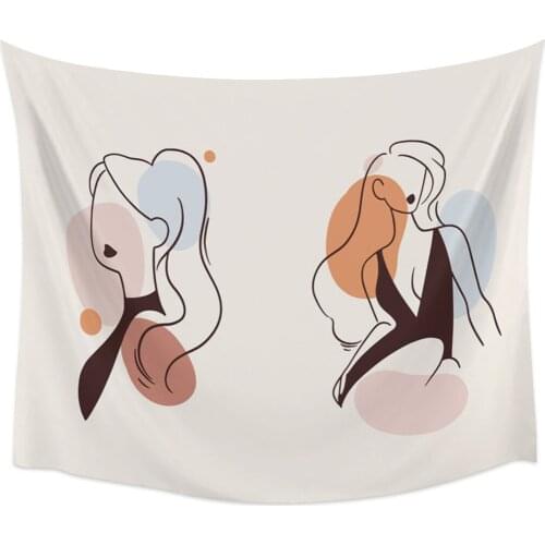 Minimalism Line Prints Abstract Tapestry Wall Hanging Wall Art Bedroom Painting Tapestry Wall Home Decor Dorm Decor Yoga Mat