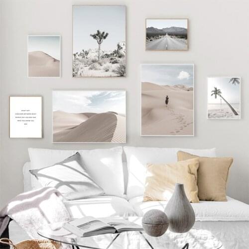 Nordic Scenery Prints Landscape Tree Wall Art Poster Blue Sky Desert Canvas Wall Picture Quote Painting Modern Home Decor HD3129