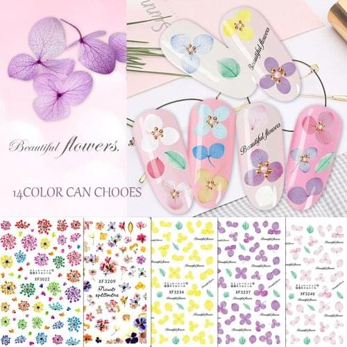 New arrived 3D Nail Stickers Decals 1 sheet colorful Beautiful flowers Adhesive Stickers Nail Art Tattoo Decoration Z0173