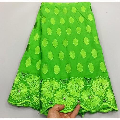 New Style 100%Cotton Dubai Fabric Green Swiss Voile lLce In Switzrweland 2021 Hot Sale Senegal Swiss Voile Dry Lace 5Yards